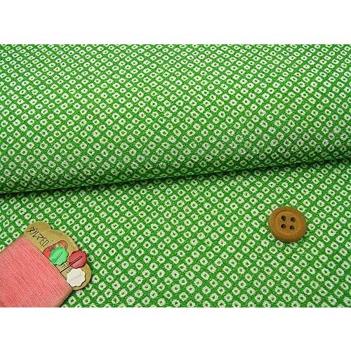 ちりめん生地・疋田しぼり(緑) 10cm単位 切り売り | 