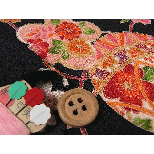 ポリちりめん・華手まり(黒) 10cm単位 切り売り |  | 01