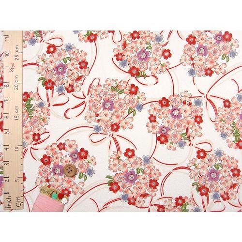 ポリちりめん・桜結び(白) 10cm単位 切り売り |  | 02