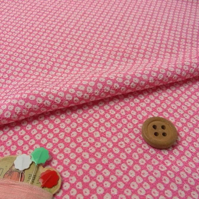 ポリちりめん生地・疋田しぼり柄(ピンク) 10cm単位 切り売り | 