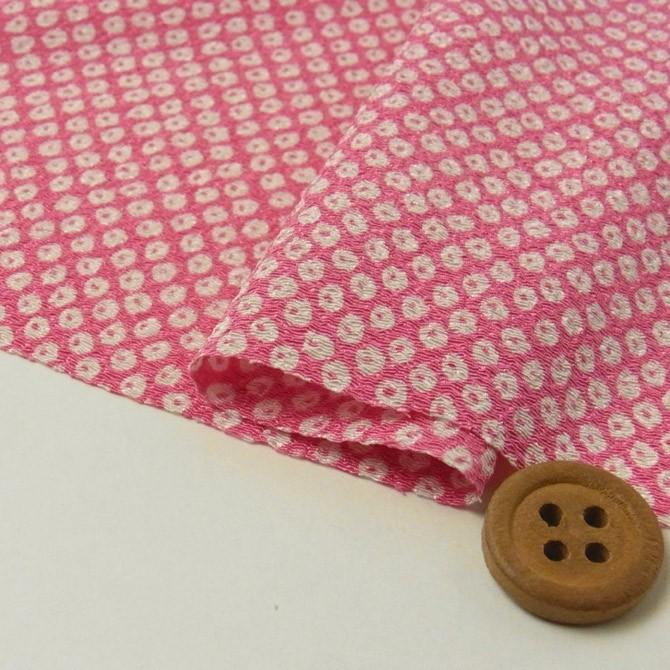 ポリちりめん生地・疋田しぼり柄(ピンク) 10cm単位 切り売り |  | 01