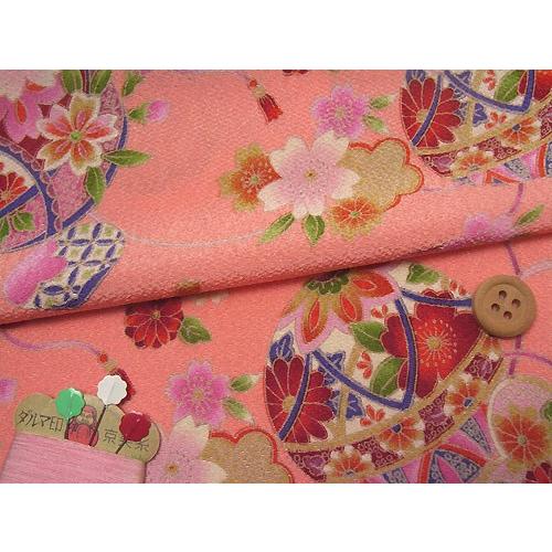 ポリちりめん・華手まり(ピンク) 10cm単位 切り売り | 