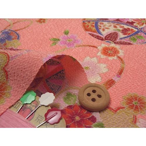 ポリちりめん・華手まり(ピンク) 10cm単位 切り売り |  | 01