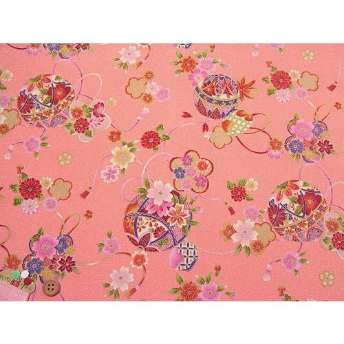 ポリちりめん・華手まり(ピンク) 10cm単位 切り売り |  | 02