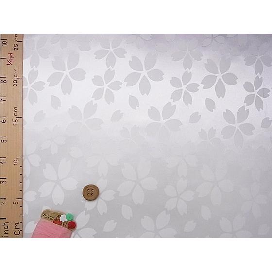 ポリエステルりんず・リバーシブル桜柄(白) 10cm単位 切り売り |  | 02