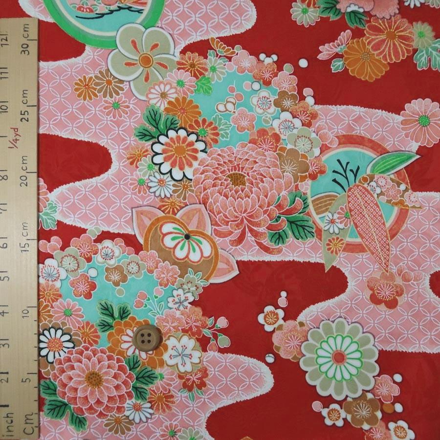 レーヨンりんず 七宝菊水(赤) 10cm単位 切り売り |  | 02