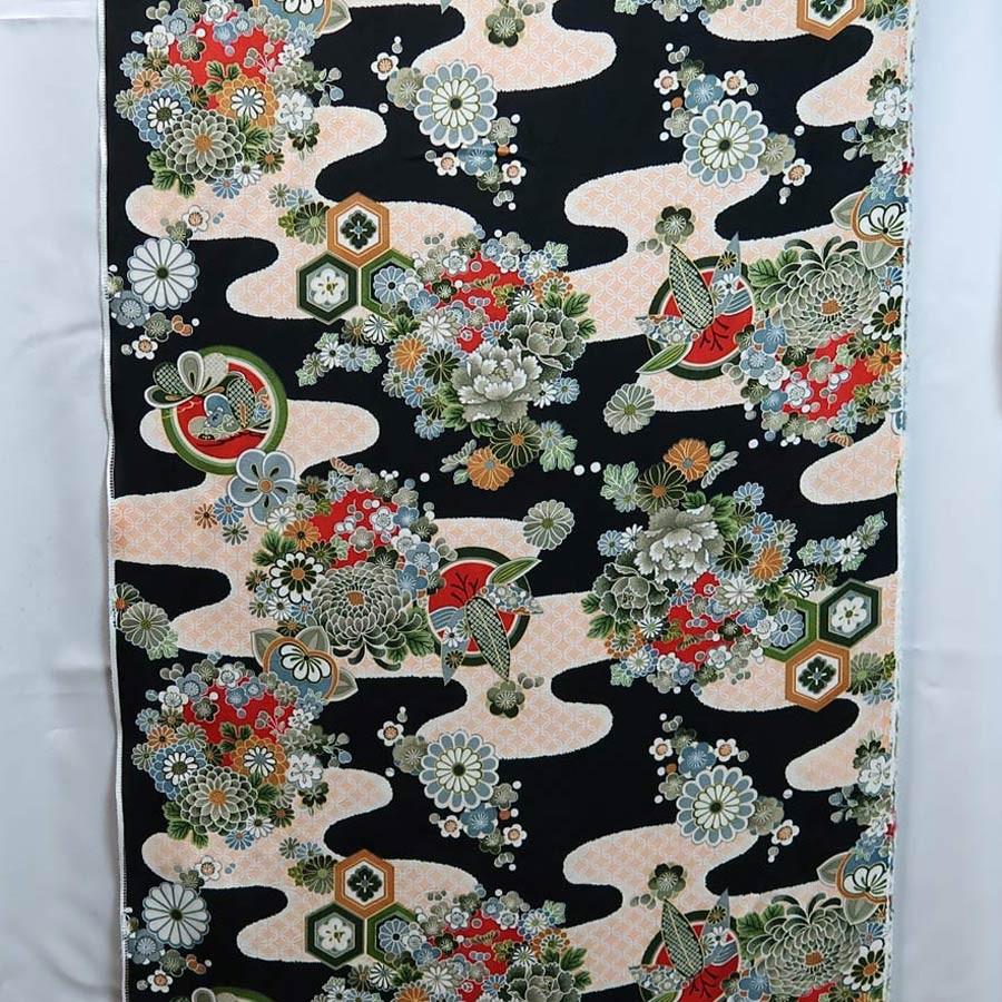 レーヨンりんず 七宝菊水(黒) 10cm単位 切り売り |  | 03