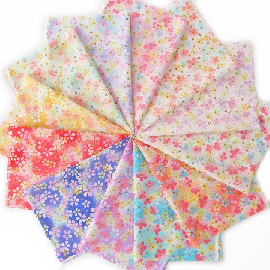 一越ちりめん生地 ふうわり花12色セット 約25×17cm |  | 01