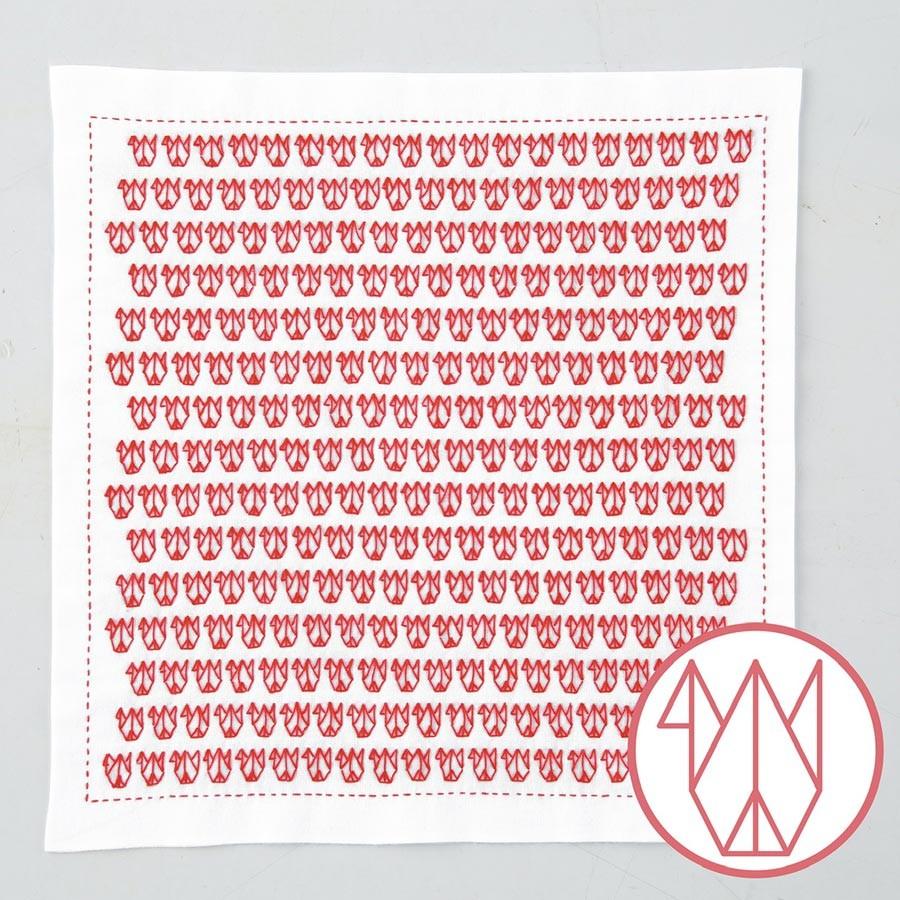 刺し子キット 一目刺しの花ふきん 鶴 tsuru | 