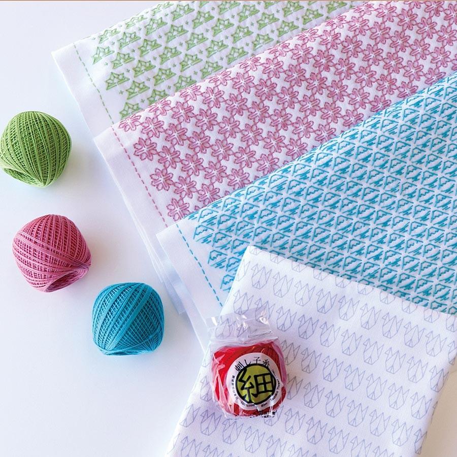 刺し子キット 一目刺しの花ふきん 鶴 tsuru |  | 01