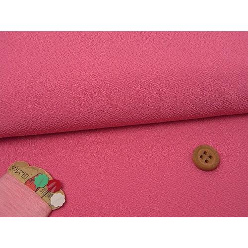 無地ポリエステルちりめん(ローズピンク) 10cm単位 切り売り | 