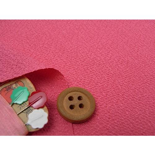 無地ポリエステルちりめん(ローズピンク) 10cm単位 切り売り |  | 01