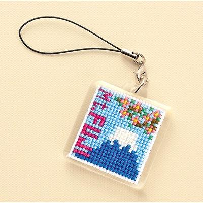 クロスステッチ完成品【富士山】 刺しゅうキット 『クロスステッチ刺繍キット 日本の名所 桜と富士山