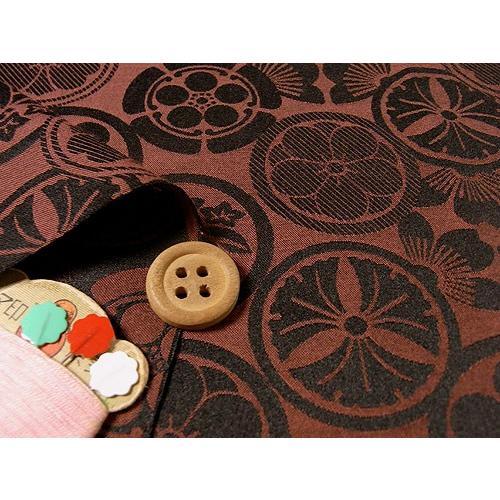 ジャカード家紋尽くし(赤茶) 10cm単位 切り売り |  | 01