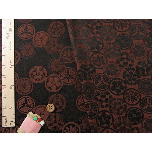 ジャカード家紋尽くし(赤茶) 10cm単位 切り売り |  | 02