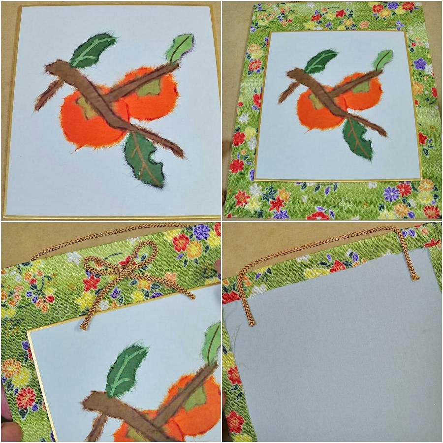 和紙ちぎり絵キット・ミニ壁掛け「柿」 : 布がたり ヤフー店 - 通販