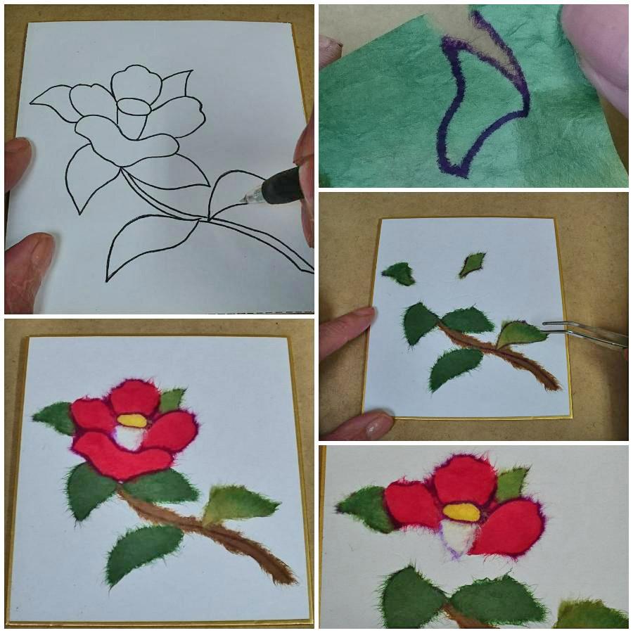 和紙ちぎり絵キット ミニ壁掛け 椿 Tk Cg1 Tbk 布がたり ヤフー店 通販 Yahoo ショッピング