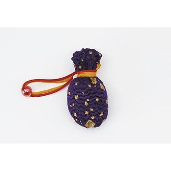 ちりめんつるし飾りパーツ（完成品）・巾着（紫） | 