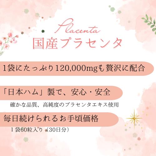 プラセンタ 国産 60粒（30日分）日本ハム 布亀漢方薬局 高純度 
