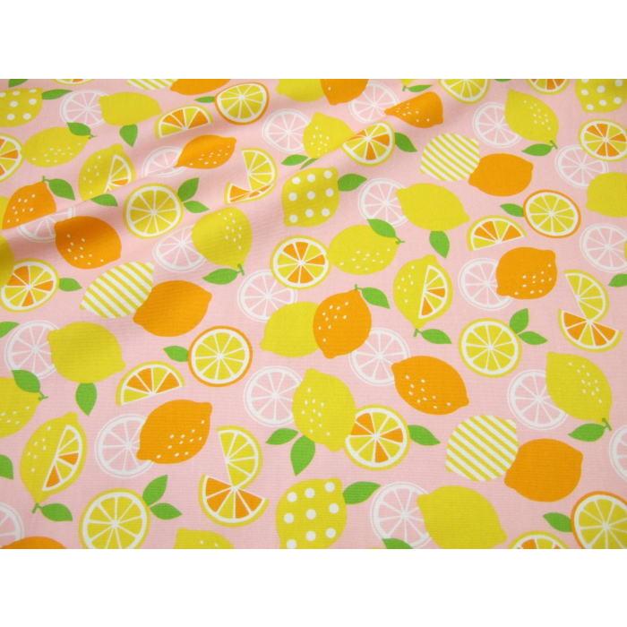 10cm単位カット】綿 オックス レモン れもん lemon 爽やか 柑橘