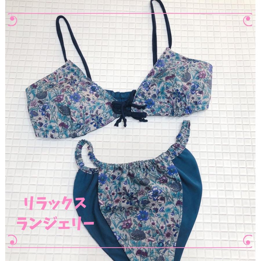 全日本送料無料 下着 セットアップ ランジェリー ブラジャー ふんティー ふんどしパンツ ショーツ パンツ リラックス 締め付けない かわいい リバティ ネイビー Bfs 3 高知インター店 Www Tiebreak Fr