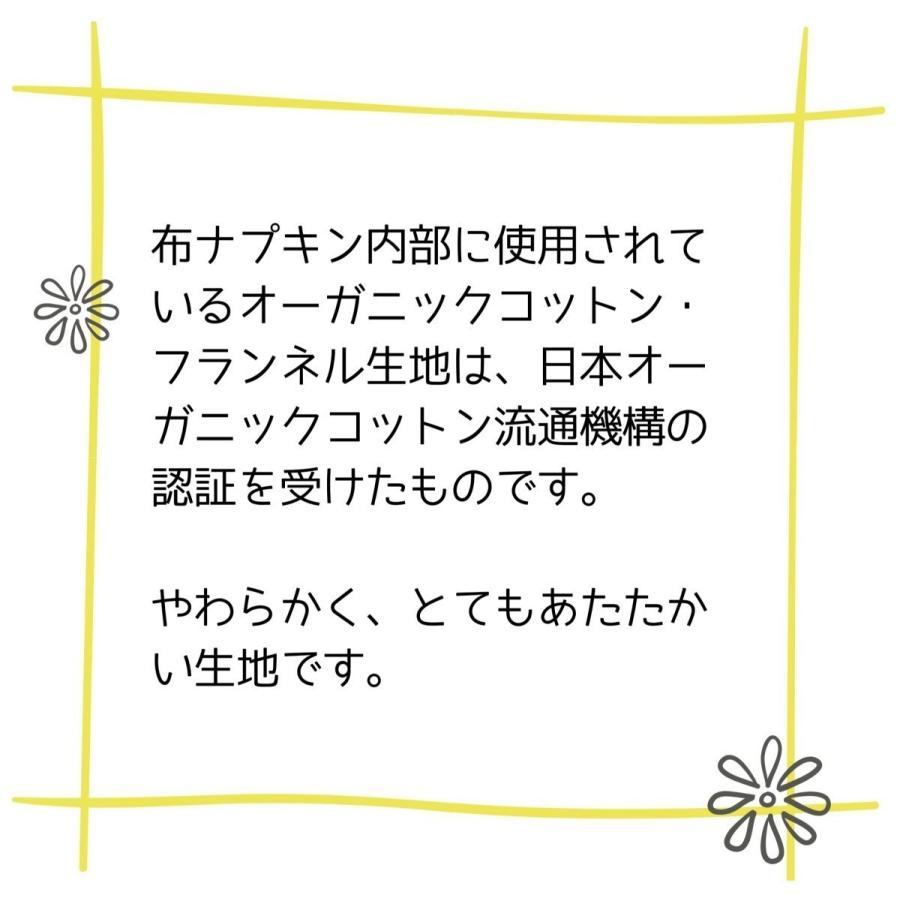 布ナプキン 防水布入り 吸収体入り 吸水ナプキン 吸水ケア 尿ケア オーガニック 生理用ナプキン 花柄 BN22-4｜nunonapu-soala｜04