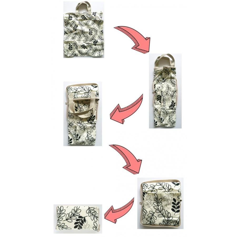 エコバッグ 収納 ファスナー収納 ポケット付き 折り畳み 折り畳める かわいい コンパクト コットン ギフト マイバッグ エコバック EB19-1 |  | 04