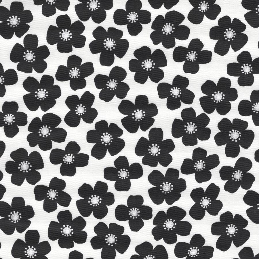 FUWARI 染布 オックス ミニ お花もよう ホワイト系地 6色 1m単位 生地