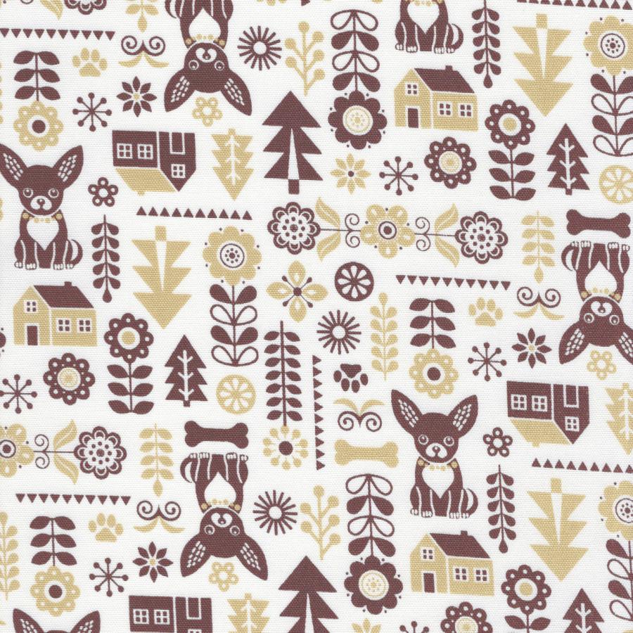 FUWARI 染布 オックス チワワ ブラウン系 5色 1m単位 生地 布 布地