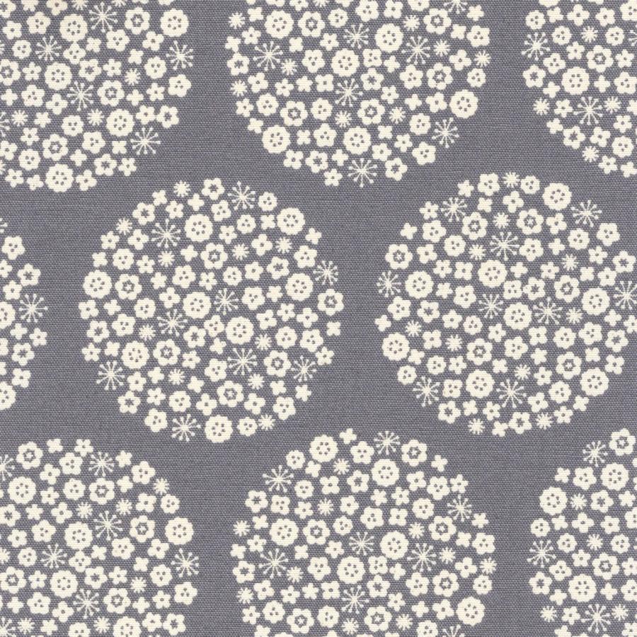 FUWARI 染布 オックス サークル フラワー グレー系地 5色 1m単位