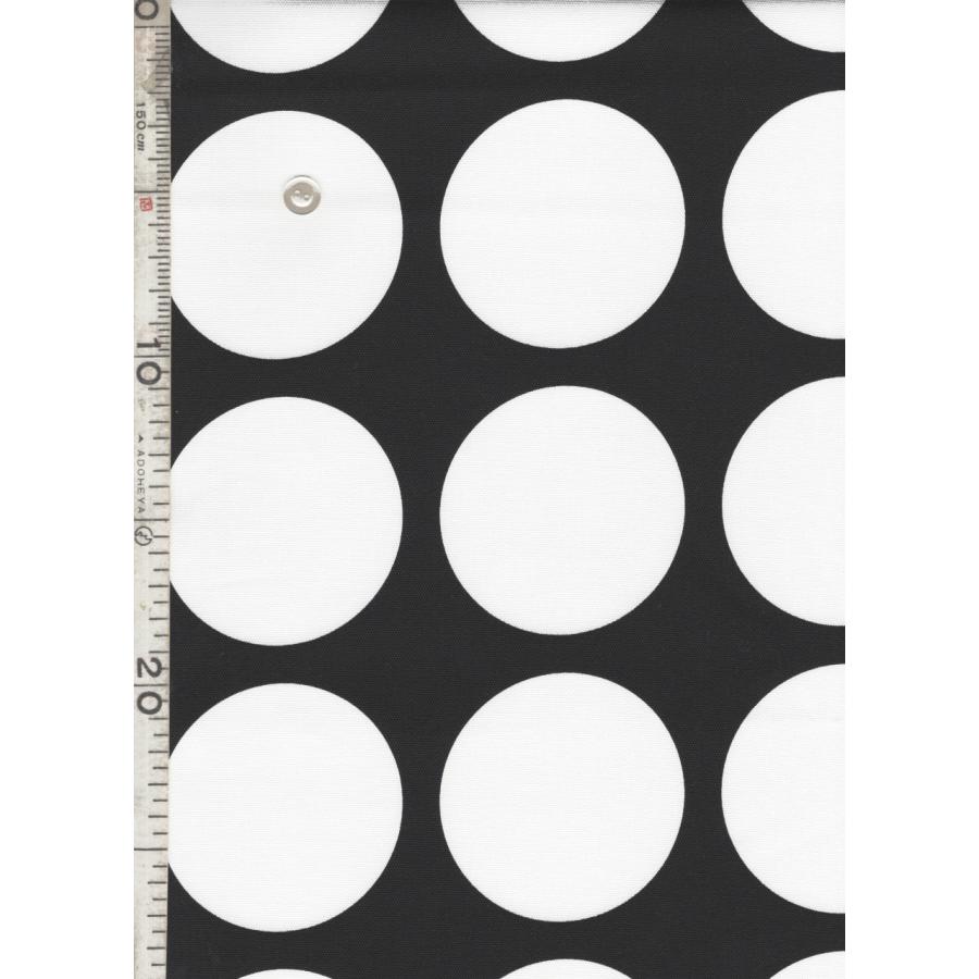 オックス 約7cm モノクロ ドット ブラック地×ホワイトドット 4色 1m