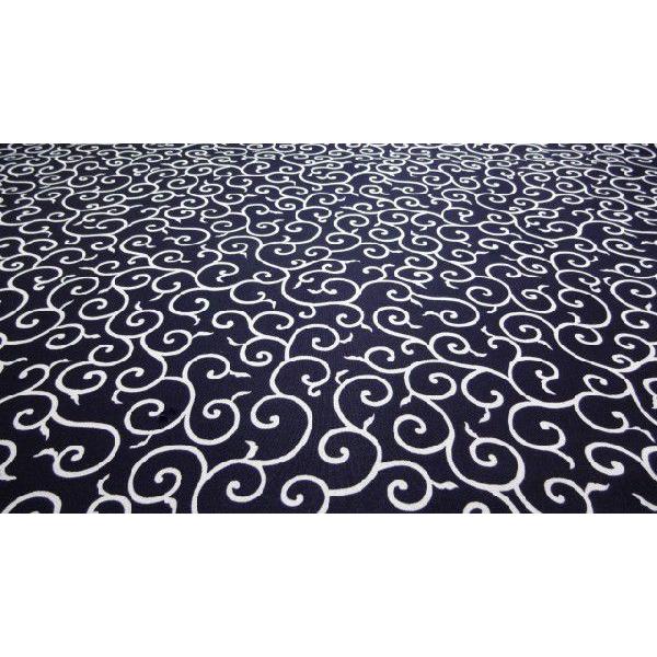 夢色百景シリーズ 和柄 和調 シーチング 唐草文様 紺 4色 1m単位 生地