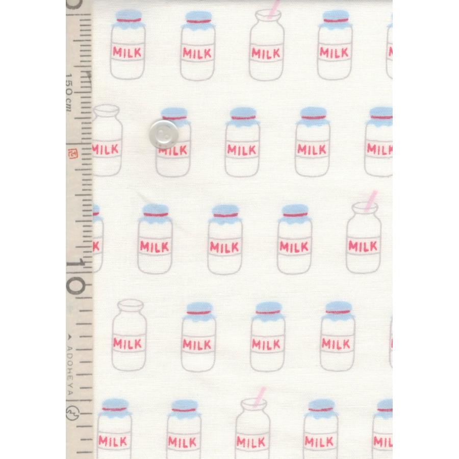 オックス MILK ミルク 1m単位 生地 布 牛乳 牛乳柄 : 生地商フエンツ布