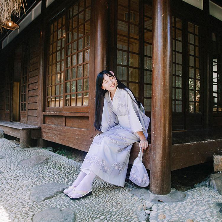 浴衣 ゆかた レディース 女性 高校生 セット 紫 レース パープル