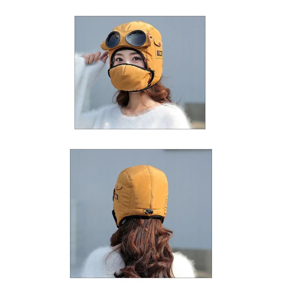 キャップ 防寒帽子 マスク帽子 防風鏡帽子 スキー アウトドア帽子 秋冬 スキー スノボ 帽子 耳あて付 マスク付 メンズ レディース マスク付き スポーツマスク 飛|nunose|14