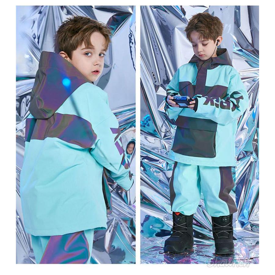 送料無料 スノーボードウェア 上下セット セットアップ 光反射