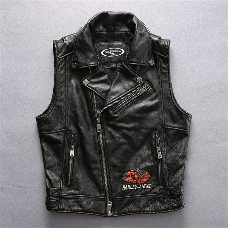 牛革ベスト レザーベスト メンズ ファッション バイク革ベスト 牛革ベスト レザーベスト メンズ ファッション バイク革ベスト