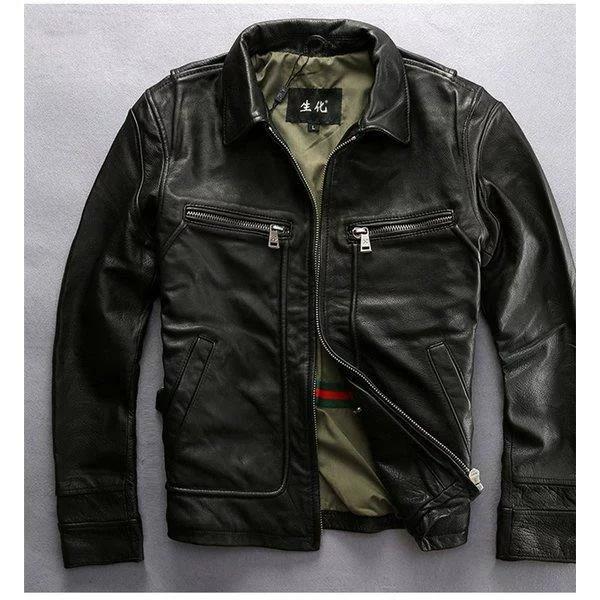 メンズファッション レザージャケット 牛革ジャケット パンク