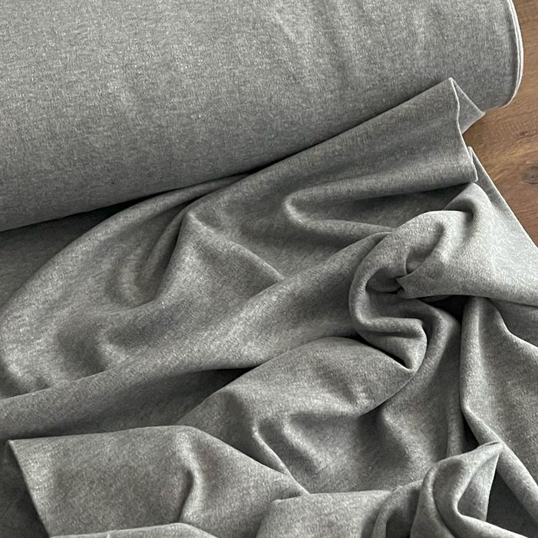 10センチ単位】ニット生地 布 とろとろスムースニット【6】杢グレー  