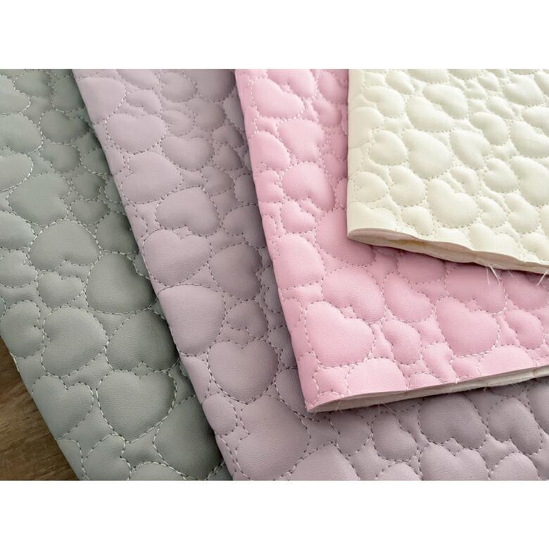 10センチ単位】合皮 ハート キルト【2】ピンク 生地 布 厚手