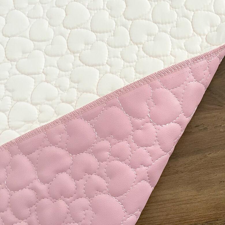 10センチ単位】合皮 ハート キルト【2】ピンク 生地 布 厚手