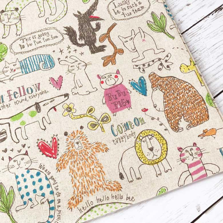 10センチ単位 動物柄 生地 ゆかいなどうぶつたち キナリ 綿麻キャンバス コットンリネン 北欧風 商用利用可 Miyako Kawaguchi ねこ ネコ くま 10kei Myn 051ncl A 生地布地の専門店nunozukiyahoo 店 通販 Yahoo ショッピング