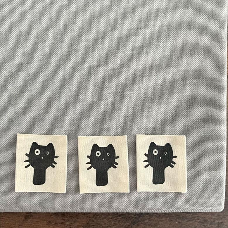 ハンドメイドタグ 猫柄【3枚セット】商用利用可 タグ アルファベット