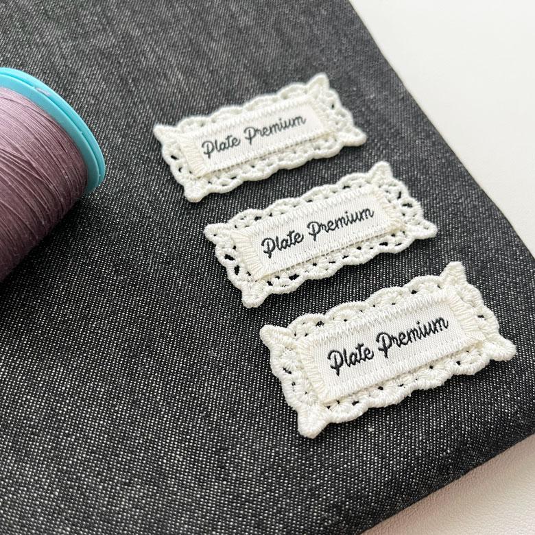 ハンドメイドタグ レース刺繍【3枚セット】商用利用可 タグ