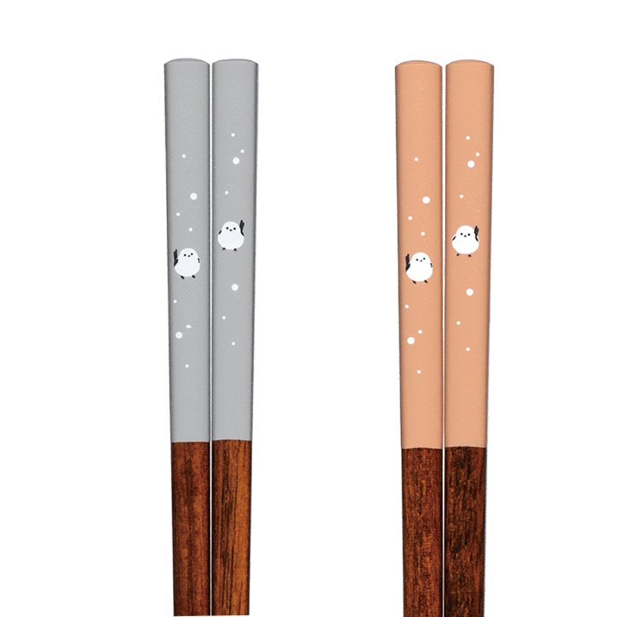 箸 お箸 食洗器対応 日本製 シマエナガ グレー ブラウン 22.5cm メール