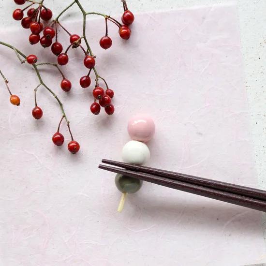 箸置き 箸置 陶器 和菓子シリーズ 3色団子 メール便可 |  | 01