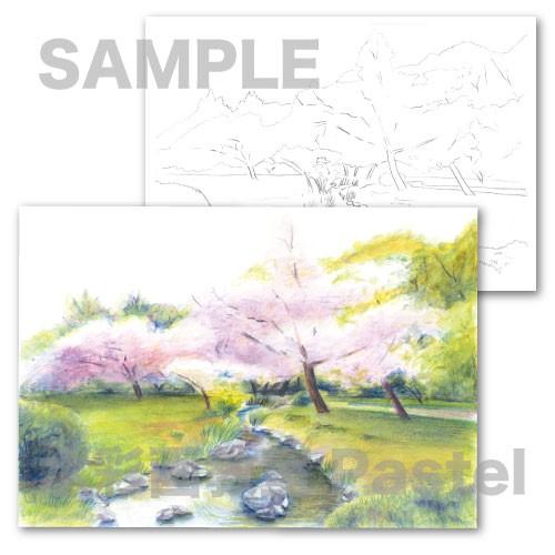 色鉛筆 B5 期間限定特価品 風景塗り絵 京都御苑 水彩色鉛筆