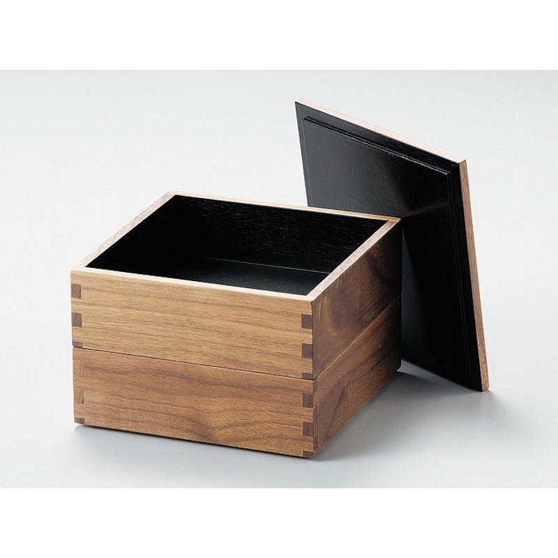 和食器 ウォールナット 越前塗り 木製 お重 おしゃれ かわいい 二段