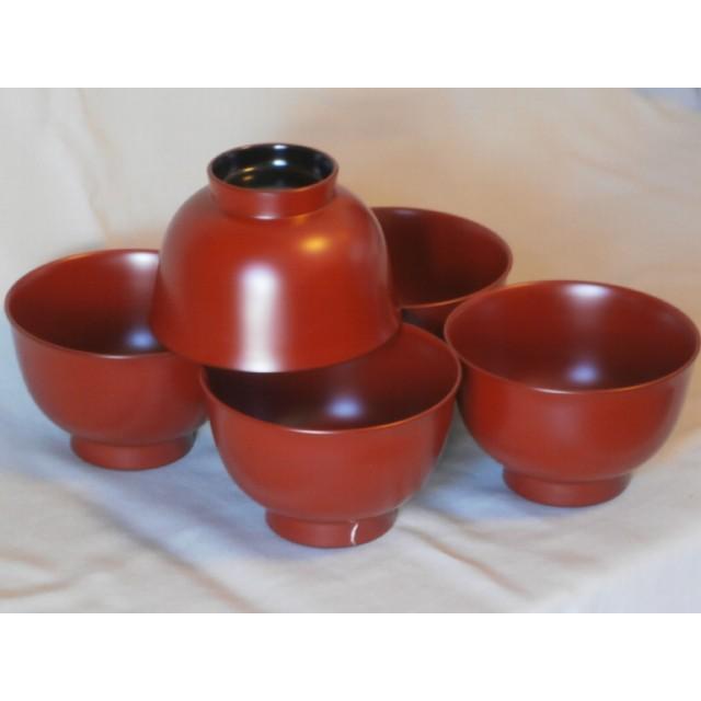 お椀 越前塗り5点セット 越前漆器 蓋付お椀 雑煮椀5客 椿皿 高台銘々皿