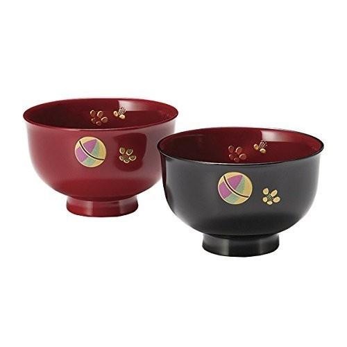 夫婦椀 ペア椀 和食器 汁椀 漆塗り 椀 木合 越前漆器 てまり 溜 朱 
